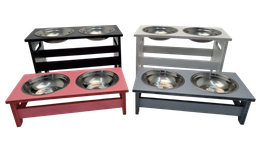 [6573] COMEDERO DOBLE MADERA COLORES 20cm.