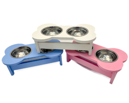 [9875] COMEDERO DOBLE  HUESITO COLORES 14cm.